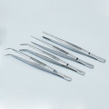 Pinça de laboratório, ponta curva 160 mm