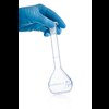 Volumetric flask w/ plastic stopper blue printed 14/23 cl-A 100 ml