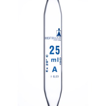 Pipeta volumétrica 1 traço, imp. azul, classe A, Normax 25 ml