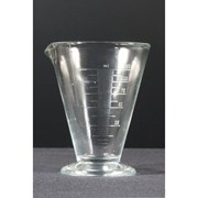 Conical pressed measuring flask, raised scale, soda-lime glass 100 ml