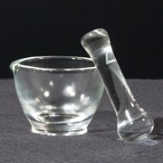 Glass mortar with spout and pestle, Ø80 mm, 100 ml
