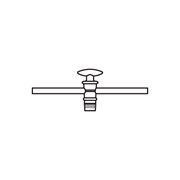 One-way stopcock, complete, PTFE key, NS 12, bore 2,5 mm