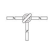Llave en T, 3 vías Dia. agujero 4 mm